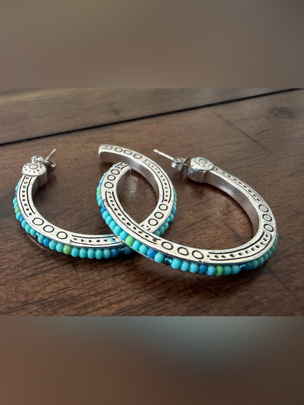 Brighton Earrings Designer Jewelry Fashion Silver & Turquoise Color Blend Beauty